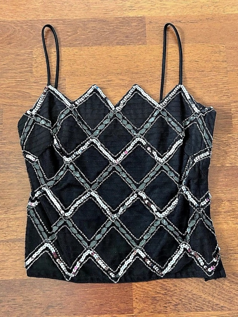Prophecy Vintage 80’s Black Geometric Sequin Camisole